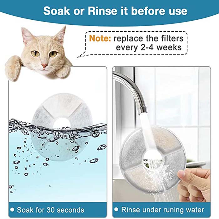 8-Pack Replacement Filters for Cat Water Fountains - Noodoky